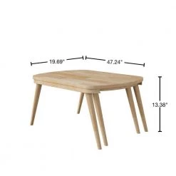 Freemont 48 in. Natural Large Rectangle Wood Coffee Table with Nesting Tables by Handy Living -Jennifer Taylor Home Store natural handy living nesting tables a149068 40 1000