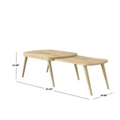 Freemont 48 in. Natural Large Rectangle Wood Coffee Table with Nesting Tables by Handy Living -Jennifer Taylor Home Store natural handy living nesting tables a149068 76 1000