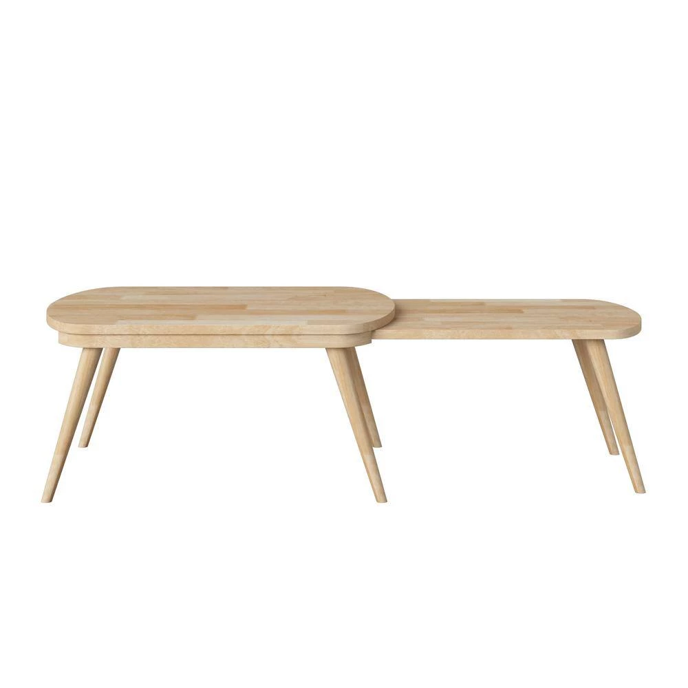 Freemont 4-piece Natural Solid Wood Table Set with 2-Storage End Tables, Nesting Cocktail Table and TV Stand by Handy Living 6 Freemont 4-piece Natural Solid Wood Table Set with 2-Storage End Tables, Nesting Cocktail Table and TV Stand by Handy Living - Image 6