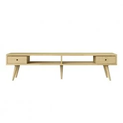 Freemont 4-piece Natural Solid Wood Table Set with Nesting Cocktail Table, 2-End Tables with Drawers and TV Stand by Handy Living -Jennifer Taylor Home Store natural handy living nesting tables a171830 1f 1000