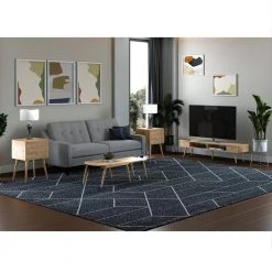 Freemont 4-piece Natural Solid Wood Table Set with Nesting Cocktail Table, 2-End Tables with Drawers and TV Stand by Handy Living -Jennifer Taylor Home Store natural handy living nesting tables a171830 31 1000