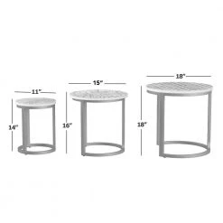 Pascoe 18 in. W Natural 18 in. H Round Wood Eclectic Hand-Carved Nesting End Tables with Oiled-Bronze Bases (Set of 3) by Handy Living -Jennifer Taylor Home Store natural handy living nesting tables a193603 c3 1000