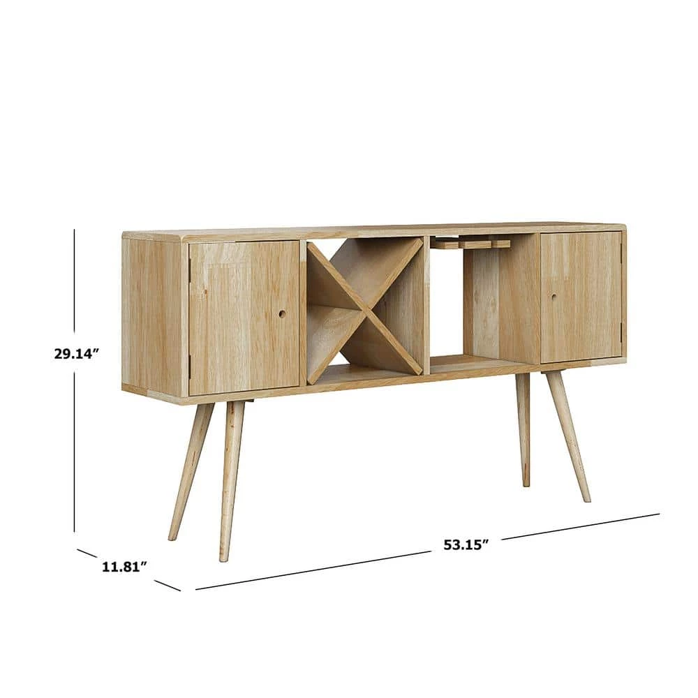 Freemont Natural Mid Century Modern Wood Sideboard with Doors by Handy Living 7 Freemont Natural Mid Century Modern Wood Sideboard with Doors by Handy Living - Image 7