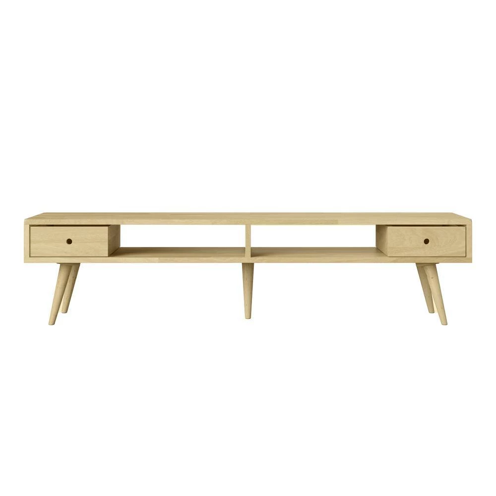 Freemont 59.06 in. Natural Solid Wood TV Stand and Tall Chests with Doors Fits TVs Up to 58 in. by Handy Living 5 Freemont 59.06 in. Natural Solid Wood TV Stand and Tall Chests with Doors Fits TVs Up to 58 in. by Handy Living - Image 5