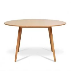 Scandi 54 in. 6-Seater Round Natural Light Brown Rubberwood Dining Table by Jennifer Taylor