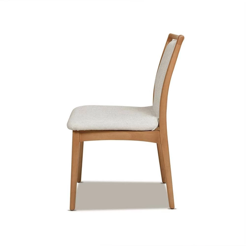 Scandi Upholstered Natural Light Brown Wood Dining Chair White Pepper (Set of 2) by Jennifer Taylor 5 Scandi Upholstered Natural Light Brown Wood Dining Chair White Pepper (Set of 2) by Jennifer Taylor - Image 5