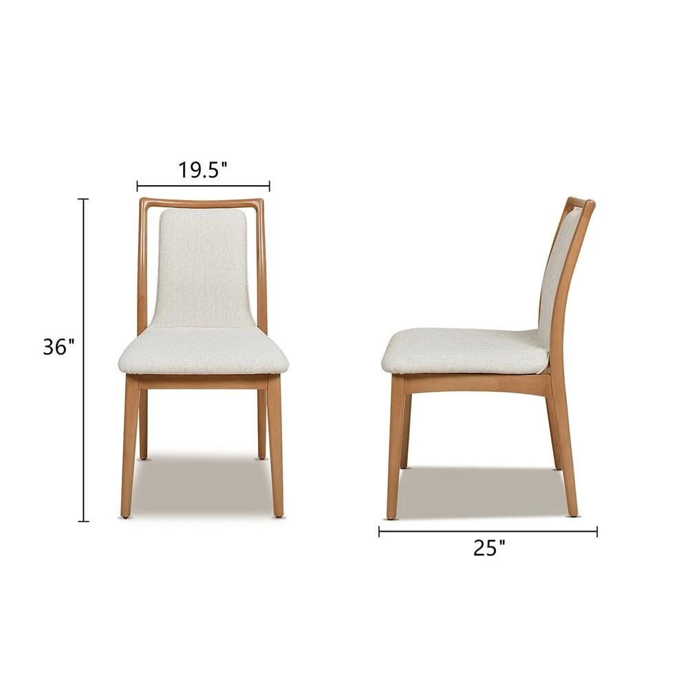Scandi Upholstered Natural Light Brown Wood Dining Chair White Pepper (Set of 2) by Jennifer Taylor 7 Scandi Upholstered Natural Light Brown Wood Dining Chair White Pepper (Set of 2) by Jennifer Taylor - Image 7