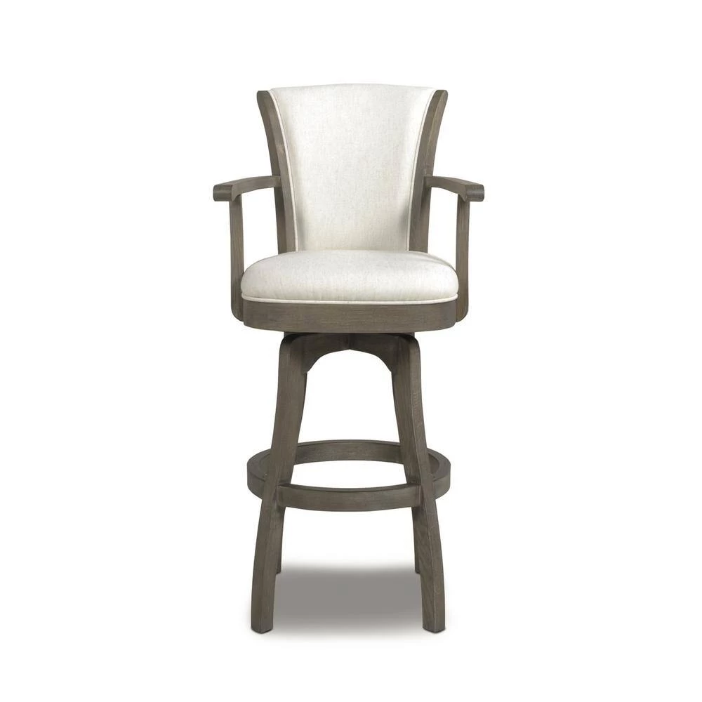 Williams 30 Swivel Bar Stool with Armrests Natural White by Jennifer Taylor 7 Williams 30 Swivel Bar Stool with Armrests Natural White by Jennifer Taylor - Image 7
