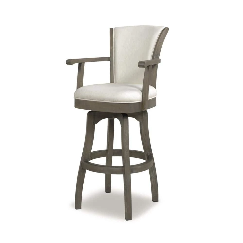 Williams 30 Swivel Bar Stool with Armrests Natural White by Jennifer Taylor 6 Williams 30 Swivel Bar Stool with Armrests Natural White by Jennifer Taylor - Image 6