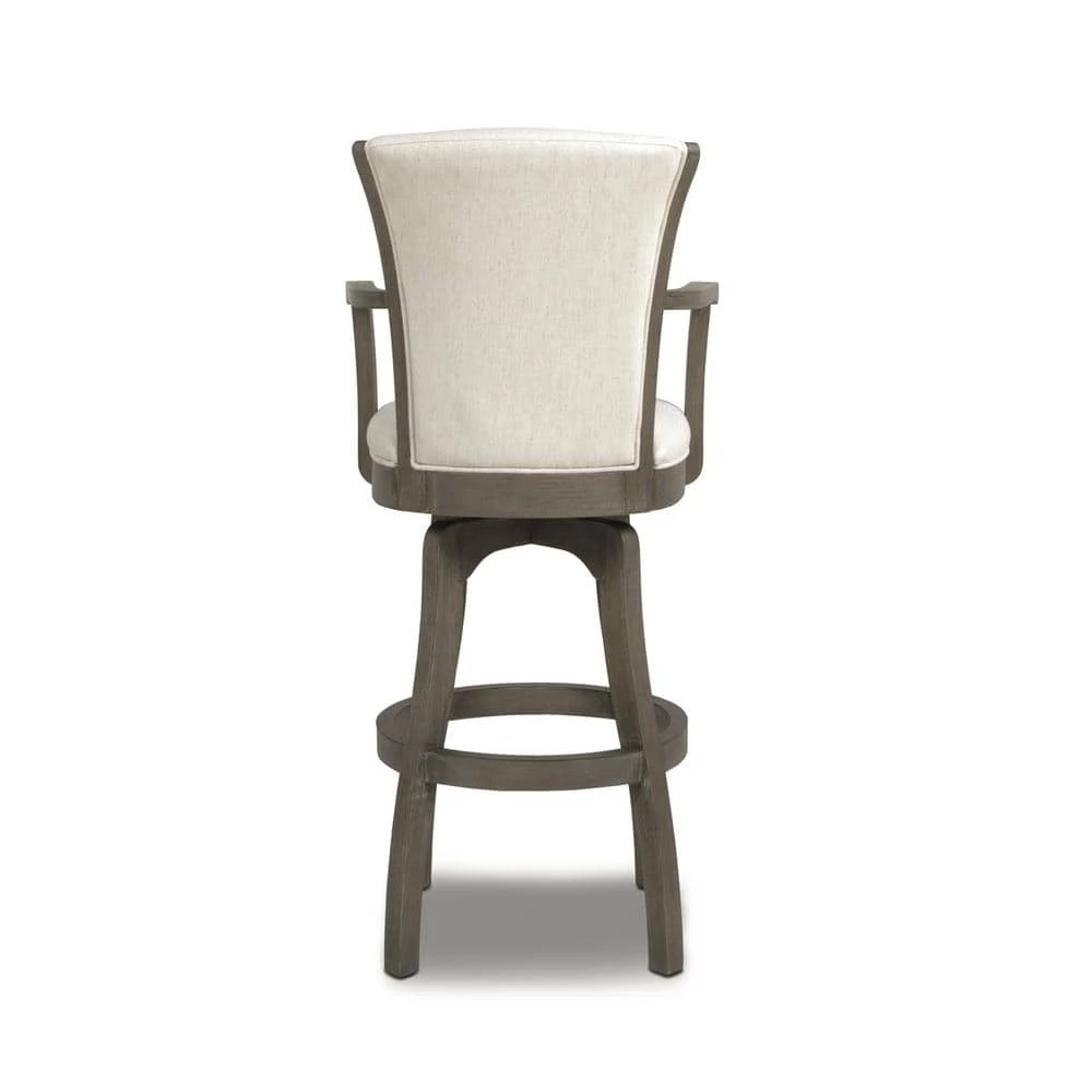 Williams 30 Swivel Bar Stool with Armrests Natural White by Jennifer Taylor 2 Williams 30 Swivel Bar Stool with Armrests Natural White by Jennifer Taylor - Image 2