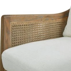 Ontario 24.5 in. Natural White Linen Oak and Rattan Upholstered Accent Arm Chair by Jennifer Taylor -Jennifer Taylor Home Store natural white linen jennifer taylor accent chairs 60440 mlw my 4f 1000