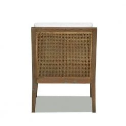 Ontario 24.5 in. Natural White Linen Oak and Rattan Upholstered Accent Arm Chair by Jennifer Taylor -Jennifer Taylor Home Store natural white linen jennifer taylor accent chairs 60440 mlw my 66 1000