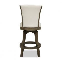 Henry 27 in. Armless Swivel Counter Height Bar Stool, Natural White Linen by Jennifer Taylor -Jennifer Taylor Home Store natural white linen jennifer taylor bar stools 81042 mlw 1d 1000