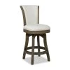 Henry 27 in. Armless Swivel Counter Height Bar Stool, Natural White Linen by Jennifer Taylor