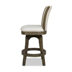 Henry 27 in. Armless Swivel Counter Height Bar Stool, Natural White Linen by Jennifer Taylor -Jennifer Taylor Home Store natural white linen jennifer taylor bar stools 81042 mlw a0 1000