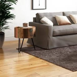 Noleta 20 in. W Natural with Multi-Color Wash 22 in. H Round Old Reclaimed Wood End Table with Black Iron Hairpin Legs by Handy Living -Jennifer Taylor Home Store natural with multi color wash handy living end side tables a186551 1f 1000