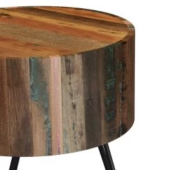 Noleta 20 in. W Natural with Multi-Color Wash 22 in. H Round Old Reclaimed Wood End Table with Black Iron Hairpin Legs by Handy Living -Jennifer Taylor Home Store natural with multi color wash handy living end side tables a186551 fa 1000