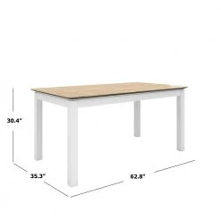 Wesley Natural and White Rectangular Smart Top Dining Table by Handy Living -Jennifer Taylor Home Store natural wood look top white legs handy living kitchen dining tables a142335 4f 1000