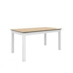 Wesley Natural and White Rectangular Smart Top Dining Table by Handy Living