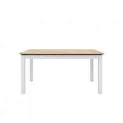 Wesley Natural and White Rectangular Smart Top Dining Table by Handy Living -Jennifer Taylor Home Store natural wood look top white legs handy living kitchen dining tables a142335 c3 1000