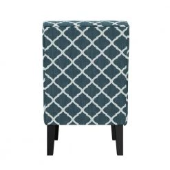 Habe Navy Blue and Creamy White Trellis Fabric Slipper Chair by Handy Living -Jennifer Taylor Home Store navy blue and creamy white trellis handy living accent chairs a185436 66 1000