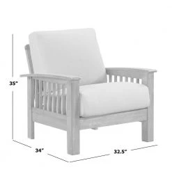 Buena Vista Navy Blue Linen-Like Fabric Mission Style Arm Chair with Exposed Wood Frame in Cherry by Handy Living -Jennifer Taylor Home Store navy blue handy living accent chairs a193240 1f 1000