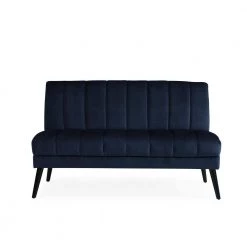 Omundson 56.1 in. Navy Blue Polyester 2-Seater Armless Loveseat with Wood Legs by Handy Living -Jennifer Taylor Home Store navy blue handy living loveseats a162623 4f 1000