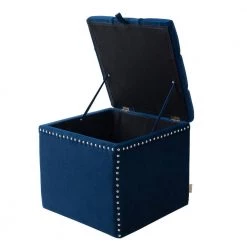 Natalia Navy Blue Storage Ottoman by Jennifer Taylor -Jennifer Taylor Home Store navy blue jennifer taylor ottomans 2361 859 1f 1000