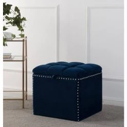 Natalia Navy Blue Storage Ottoman by Jennifer Taylor -Jennifer Taylor Home Store navy blue jennifer taylor ottomans 2361 859 31 1000