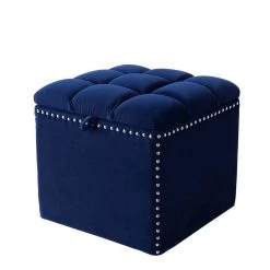 Natalia Navy Blue Storage Ottoman by Jennifer Taylor -Jennifer Taylor Home Store navy blue jennifer taylor ottomans 2361 859 a0 1000