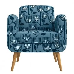 Kingston Blue Modern Tulip Print Mid Century Modern Arm Chair by Handy Living