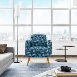 Kingston Blue Modern Tulip Print Mid Century Modern Arm Chair by Handy Living 17 Kingston Blue Modern Tulip Print Mid Century Modern Arm Chair by Handy Living -Jennifer Taylor Home Store navy blue modern tulip print handy living accent chairs 340cb brg55 255 c3 1000