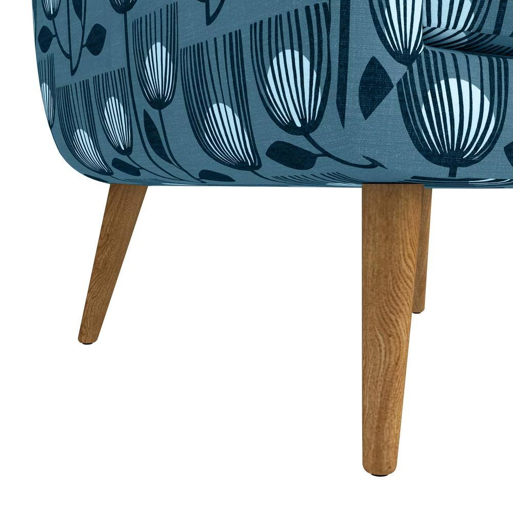 Kingston Blue Modern Tulip Print Mid Century Modern Arm Chair by Handy Living 10 Kingston Blue Modern Tulip Print Mid Century Modern Arm Chair by Handy Living - Image 10