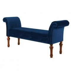 Elise Navy Blue Roll Arm Entryway Bench by Jennifer Taylor -Jennifer Taylor Home Store navy blue velvet jennifer taylor bedroom benches 9605 859 4f 1000