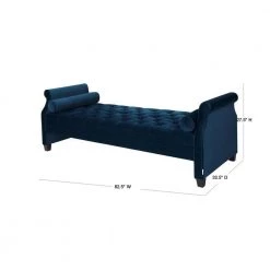Eliza Navy Blue Bench by Jennifer Taylor 12 Eliza Navy Blue Bench by Jennifer Taylor -Jennifer Taylor Home Store navy blue velvet jennifer taylor chaise lounges 65001 859 40 1000