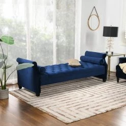 Eliza Navy Blue Bench by Jennifer Taylor 18 Eliza Navy Blue Bench by Jennifer Taylor -Jennifer Taylor Home Store navy blue velvet jennifer taylor chaise lounges 65001 859 4f 1000
