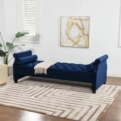 Eliza Navy Blue Bench by Jennifer Taylor