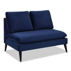 Vera 48.5 in. Navy Blue Velvet Upholstered Mid-Century Modern Settee by Jennifer Taylor -Jennifer Taylor Home Store navy blue velvet jennifer taylor loveseats 61130 859 a0 1000