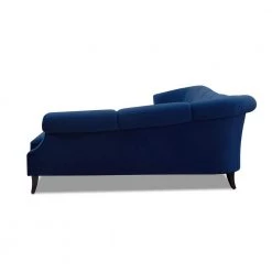 Victoria Navy Blue Channel Tufted-Velvet 4-Seater L-Shaped Right-Facing Sectional Sofa with Wood Legs by Jennifer Taylor -Jennifer Taylor Home Store navy blue velvet jennifer taylor sectional sofas 66060 r 859 1d 1000