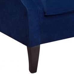 Victoria Navy Blue Channel Tufted-Velvet 4-Seater L-Shaped Right-Facing Sectional Sofa with Wood Legs by Jennifer Taylor -Jennifer Taylor Home Store navy blue velvet jennifer taylor sectional sofas 66060 r 859 76 1000