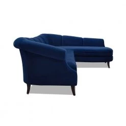 Victoria Navy Blue Channel Tufted-Velvet 4-Seater L-Shaped Right-Facing Sectional Sofa with Wood Legs by Jennifer Taylor -Jennifer Taylor Home Store navy blue velvet jennifer taylor sectional sofas 66060 r 859 a0 1000
