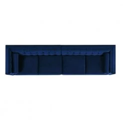 Jack 118 in. Modern Tuxedo Tufted Navy Blue Velvet Long Modular Sofa by Jennifer Taylor -Jennifer Taylor Home Store navy blue velvet jennifer taylor sofas couches 8403 4 859 44 1000