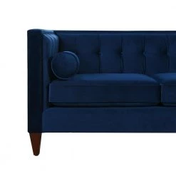 Jack 118 in. Modern Tuxedo Tufted Navy Blue Velvet Long Modular Sofa by Jennifer Taylor -Jennifer Taylor Home Store navy blue velvet jennifer taylor sofas couches 8403 4 859 fa 1000