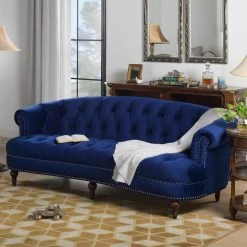 La Rosa Navy Blue Velvet Victorian Chesterfield Tufted Sofa by Jennifer Taylor -Jennifer Taylor Home Store navy blue velvet jennifer taylor sofas couches hd859 3 2525 31 1000