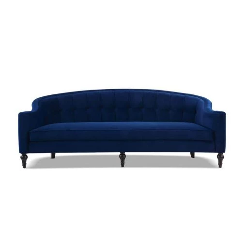 Stewart 87.5 in. W Navy Blue Velvet Modern Button-Tufted Curved Sofa by Jennifer Taylor -Jennifer Taylor Home Store navy blue velvet jennifer taylor sofas couches hd859 3 63780 64 1000