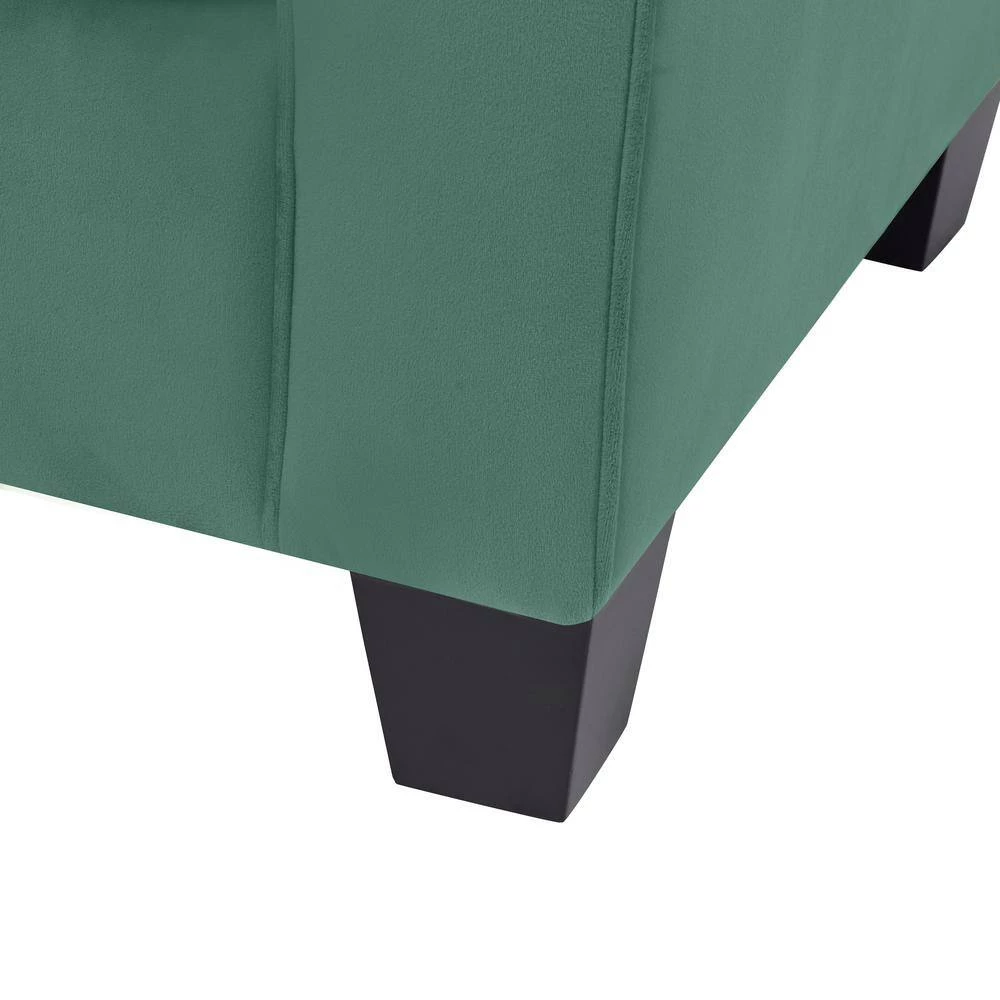 Nichol Turquoise Blue Velvet-like Fabric Arm Chair and Ottoman Set by Handy Living 9 Nichol Turquoise Blue Velvet-like Fabric Arm Chair and Ottoman Set by Handy Living - Image 9