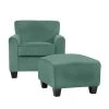 Nichol Turquoise Blue Velvet-like Fabric Arm Chair and Ottoman Set by Handy Living