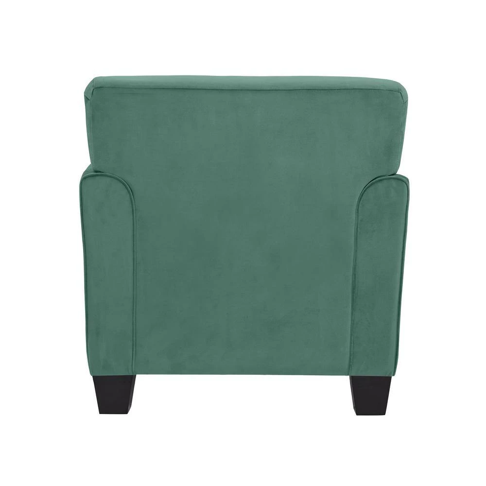 Nichol Turquoise Blue Velvet-like Fabric Arm Chair and Ottoman Set by Handy Living 5 Nichol Turquoise Blue Velvet-like Fabric Arm Chair and Ottoman Set by Handy Living - Image 5