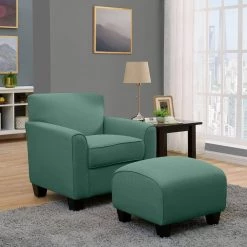 Nichol Turquoise Blue Velvet-like Fabric Arm Chair and Ottoman Set by Handy Living 17 Nichol Turquoise Blue Velvet-like Fabric Arm Chair and Ottoman Set by Handy Living -Jennifer Taylor Home Store nichol turquoise blue velvet like handy living accent chairs a193009 c3 1000