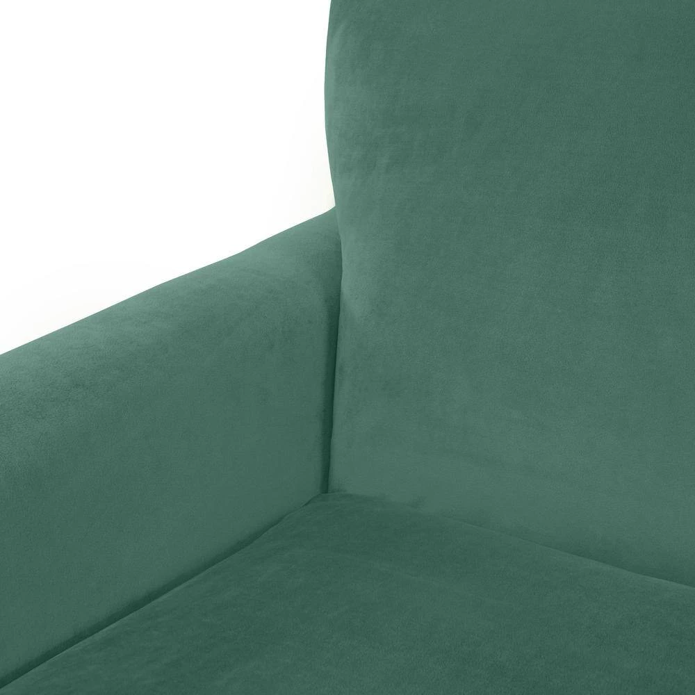 Nichol Turquoise Blue Velvet-like Fabric Arm Chair and Ottoman Set by Handy Living 10 Nichol Turquoise Blue Velvet-like Fabric Arm Chair and Ottoman Set by Handy Living - Image 10